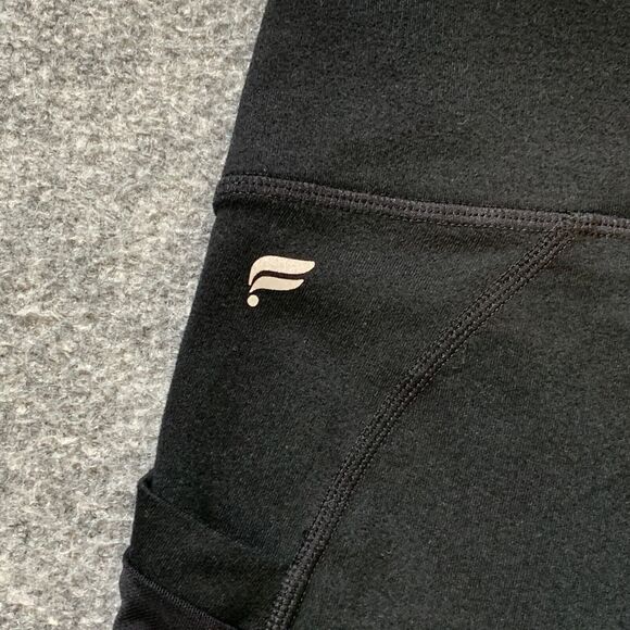 Fabletics Powerhold Shorts Womens XS Extra Small Black Mid Rise Stash Pockets - Picture 8 of 10
